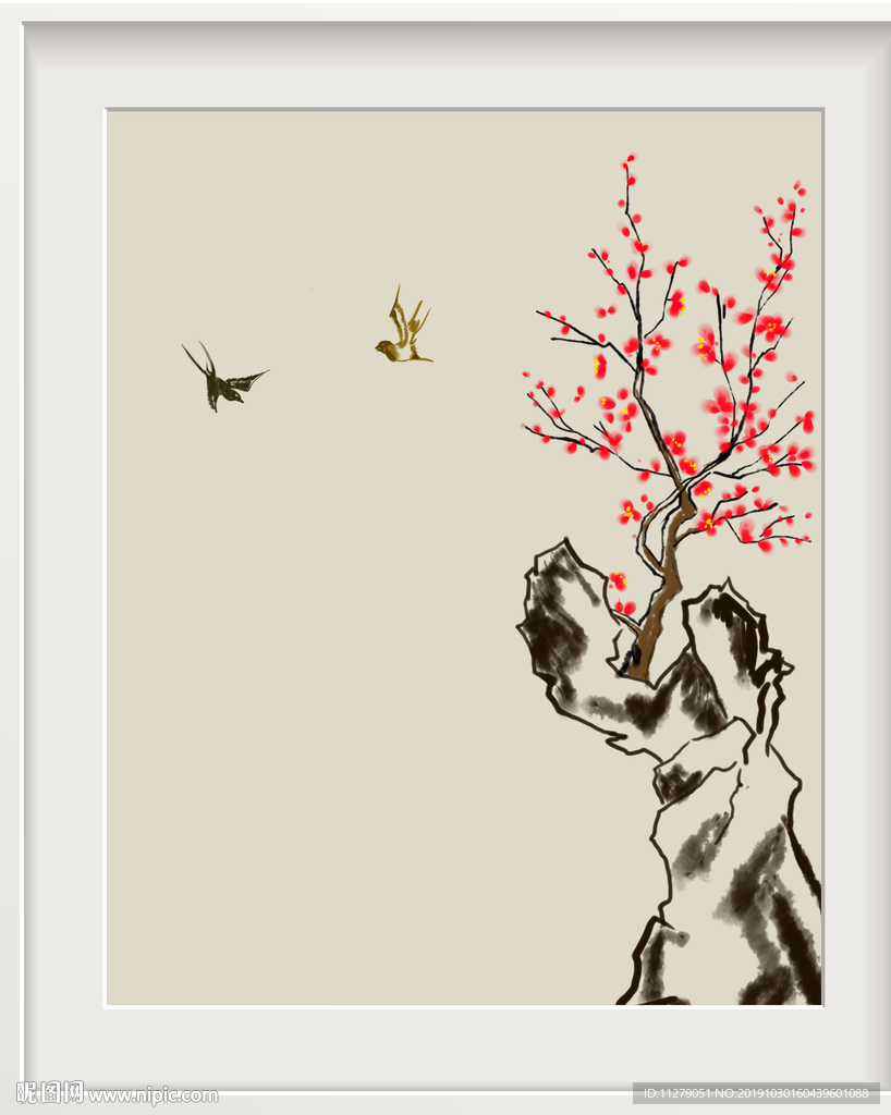 梅花花鸟画
