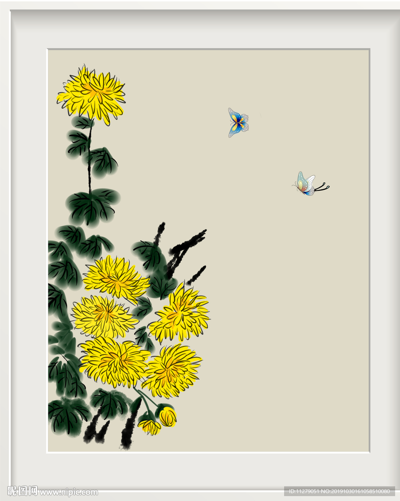 菊花国画