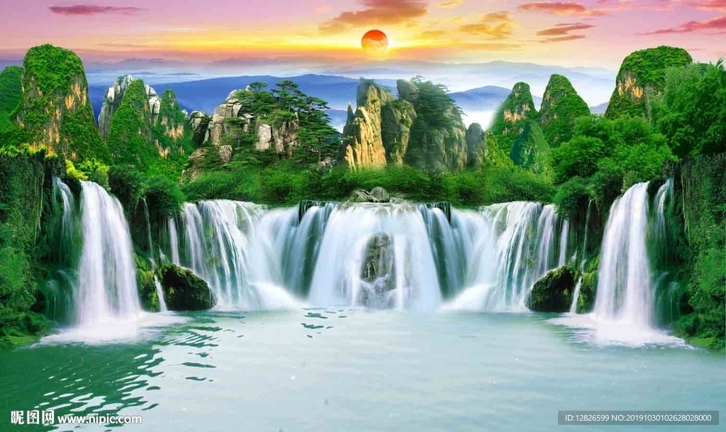 客厅山水背景墙