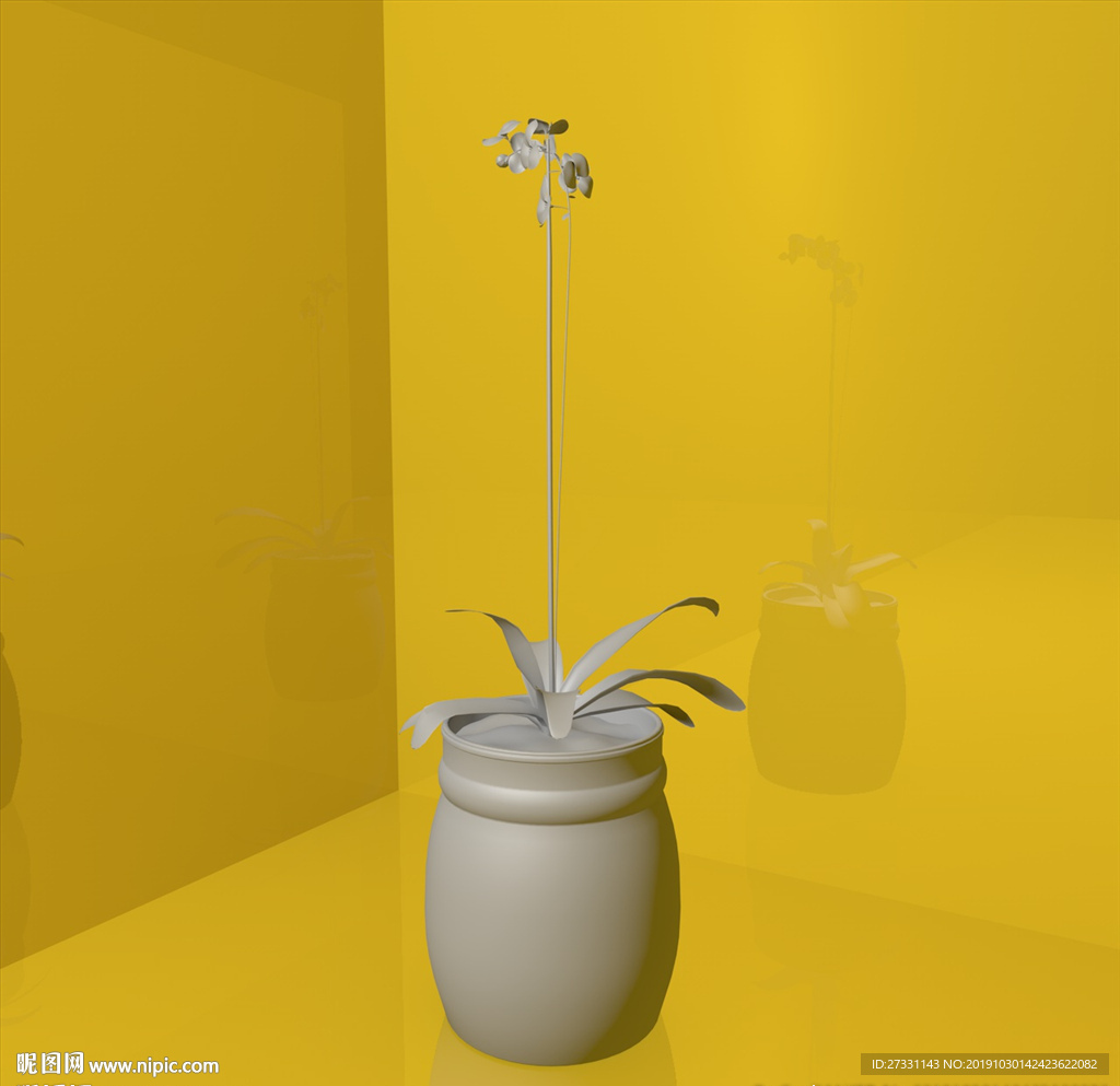 花草模型 花盆模型 绿叶 植物