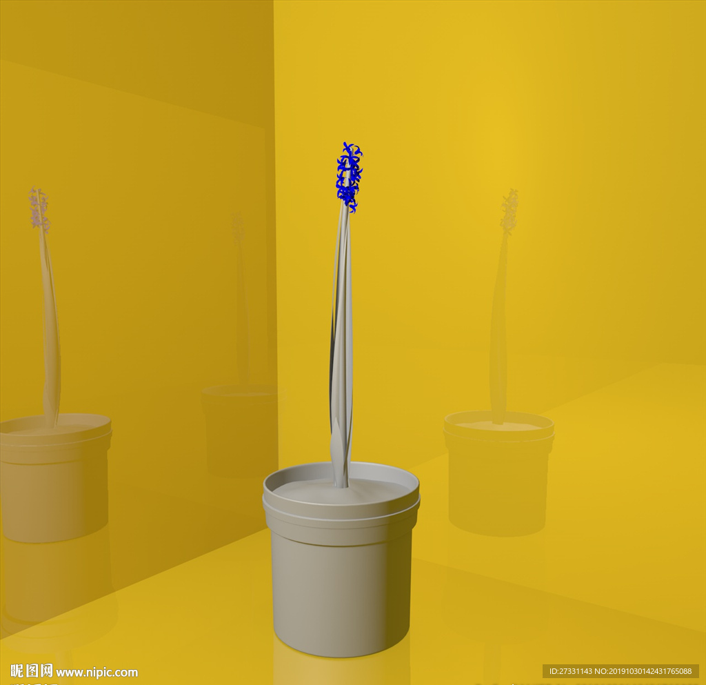 花草模型 花盆模型 绿叶 植物