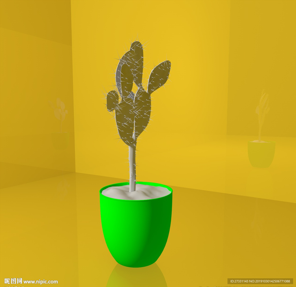 花草模型 花盆模型 绿叶 植物