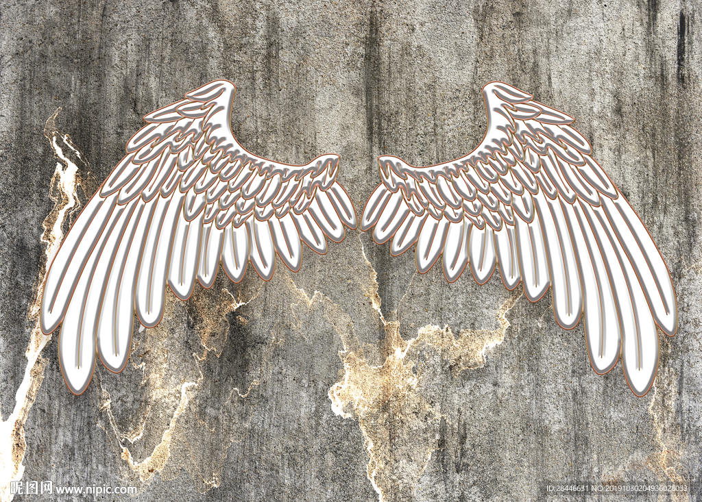 翅膀背景墙拍照墙