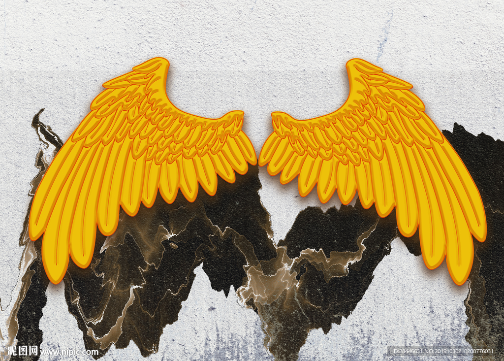 翅膀背景墙拍照墙