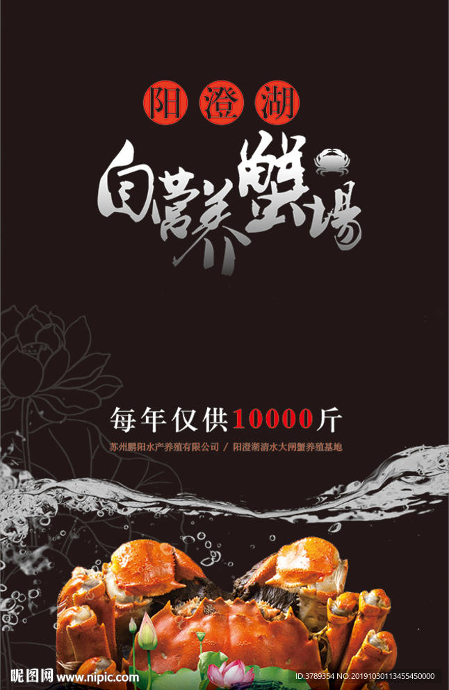 阳澄湖自营养蟹场海报