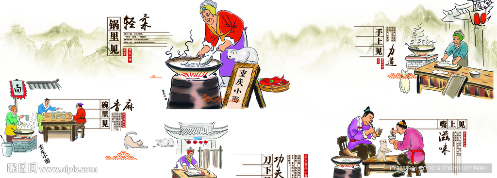 餐饮背景墙图片