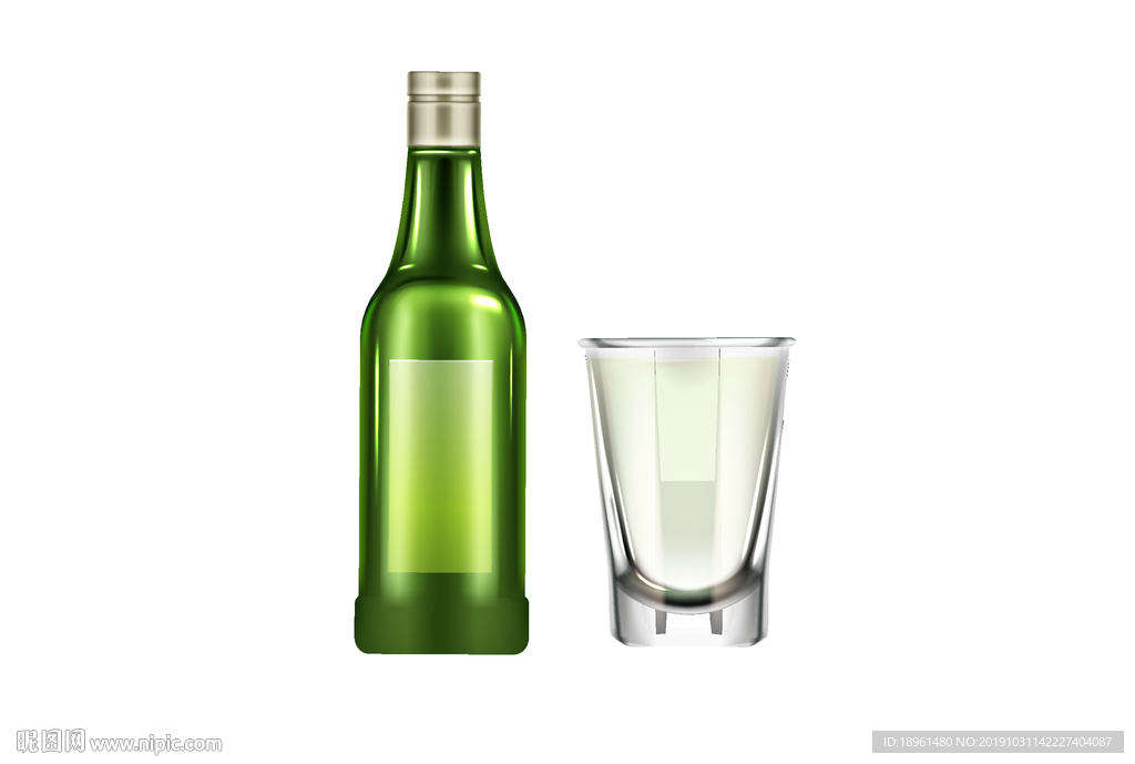 酒瓶矢量平面图