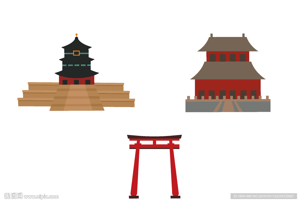 古建筑矢量平面图