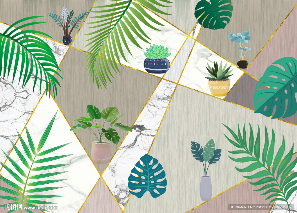 北欧轻奢背景墙