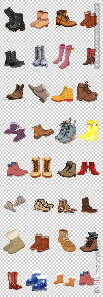 靴子冬靴马丁靴雪地靴棉靴手绘