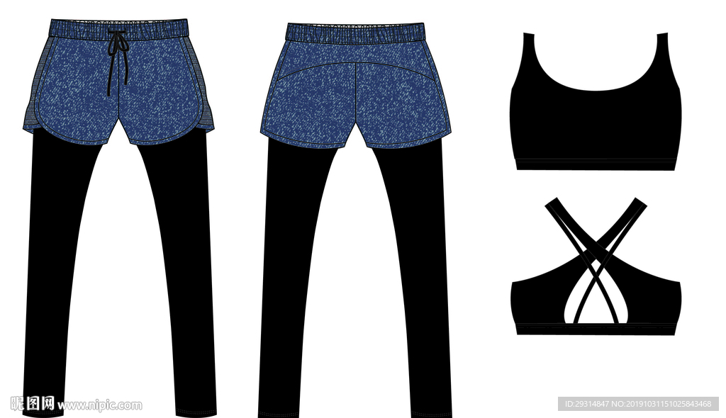 女士健身服二件套裙裤运动胸围