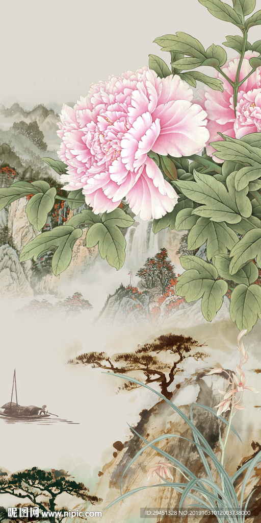 国画新风景山水画 TIF分层