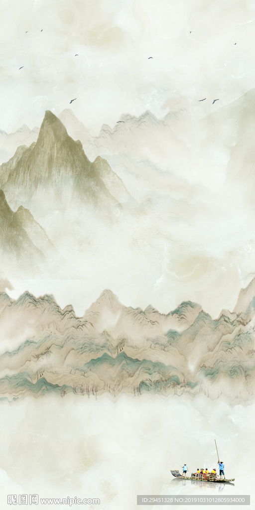 大气新风景山水画 TIF分层