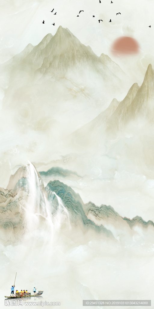 高档新风景山水画 TIF分层