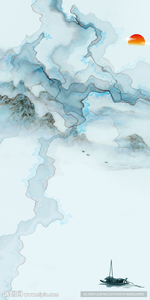 大气新风景山水画 TIF分层
