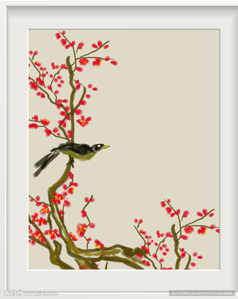 梅花花鸟画