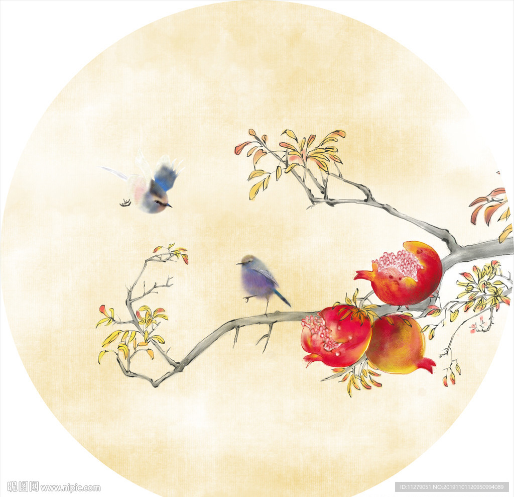 石榴装饰画