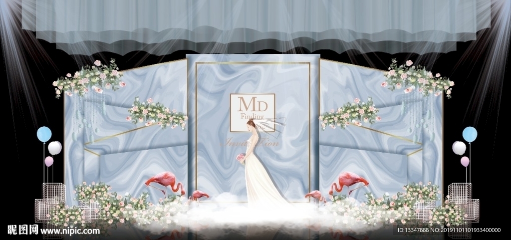 蓝色系婚礼