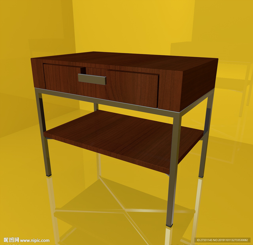 茶几模型 床头柜 实木家具
