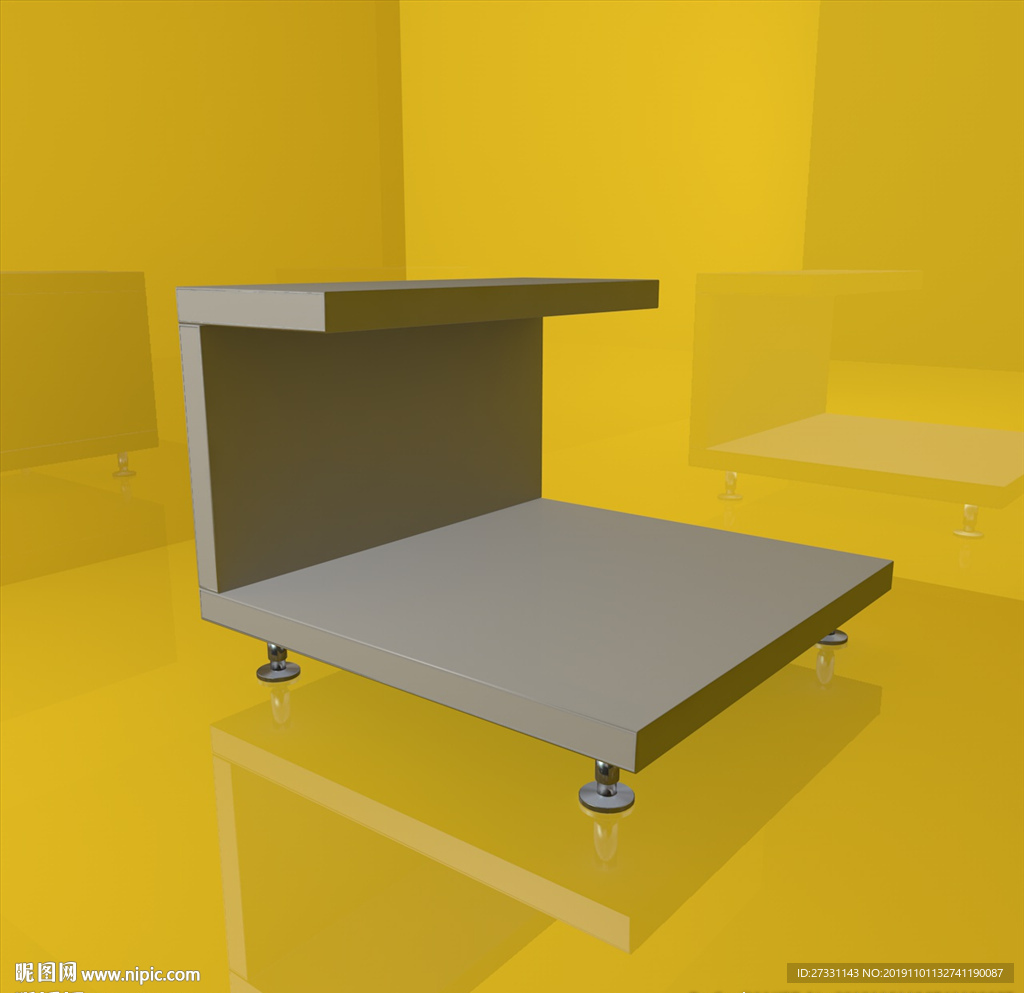 茶几模型 床头柜 实木家具