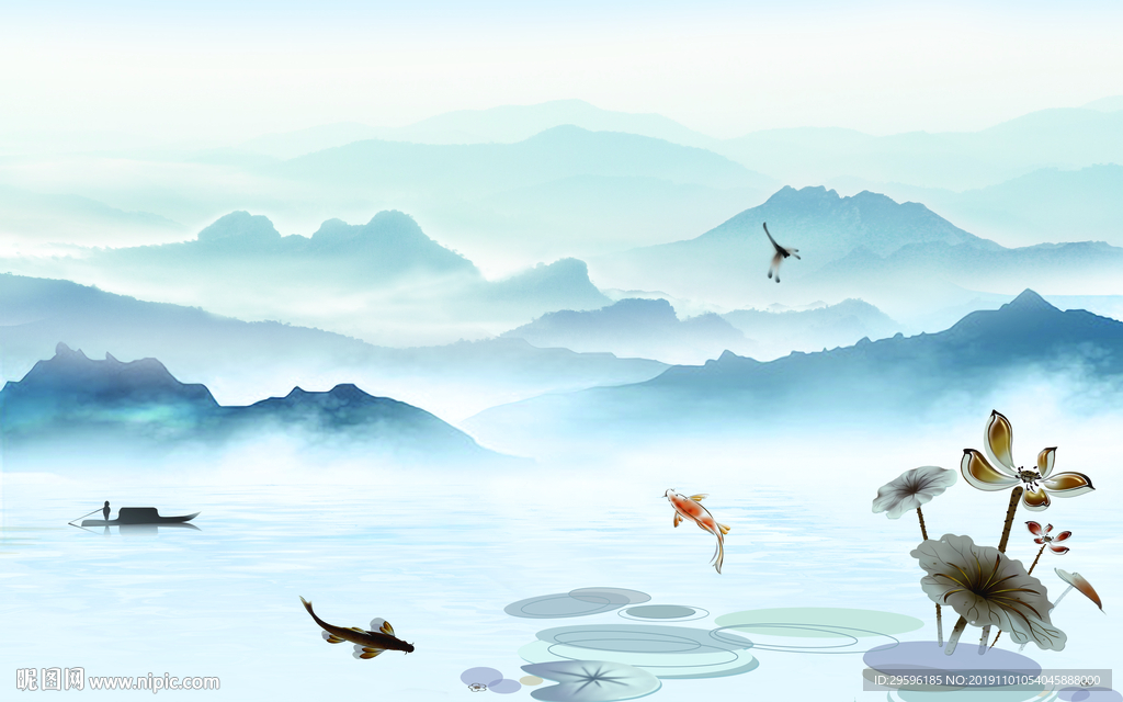 精美客厅山水画 TIF分层