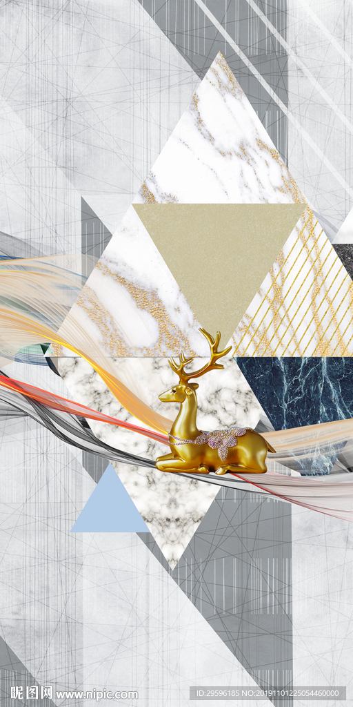 石纹抽象新玄关画 TIF分层