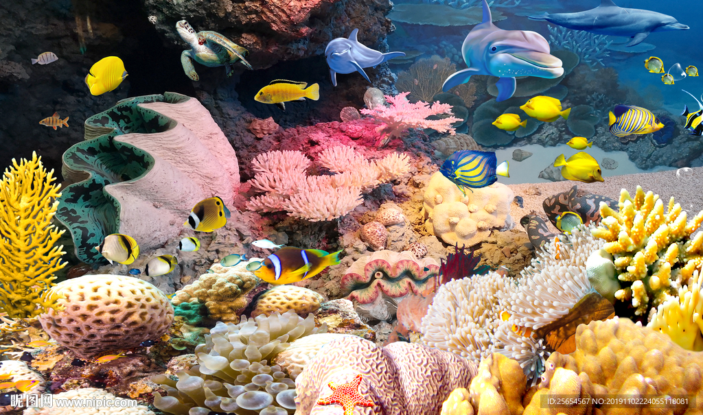 海底世界3D电视背景墙