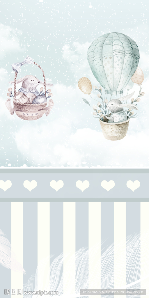 现代儿童房新玄关画 TIF分层