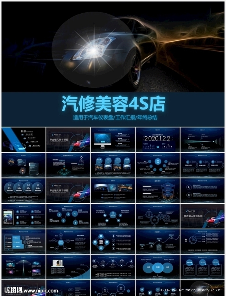 汽车行业汽修美容4S店PPT