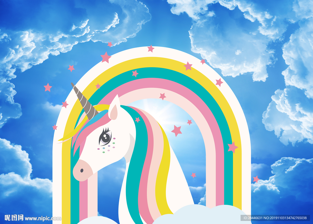 卡通儿童房背景墙