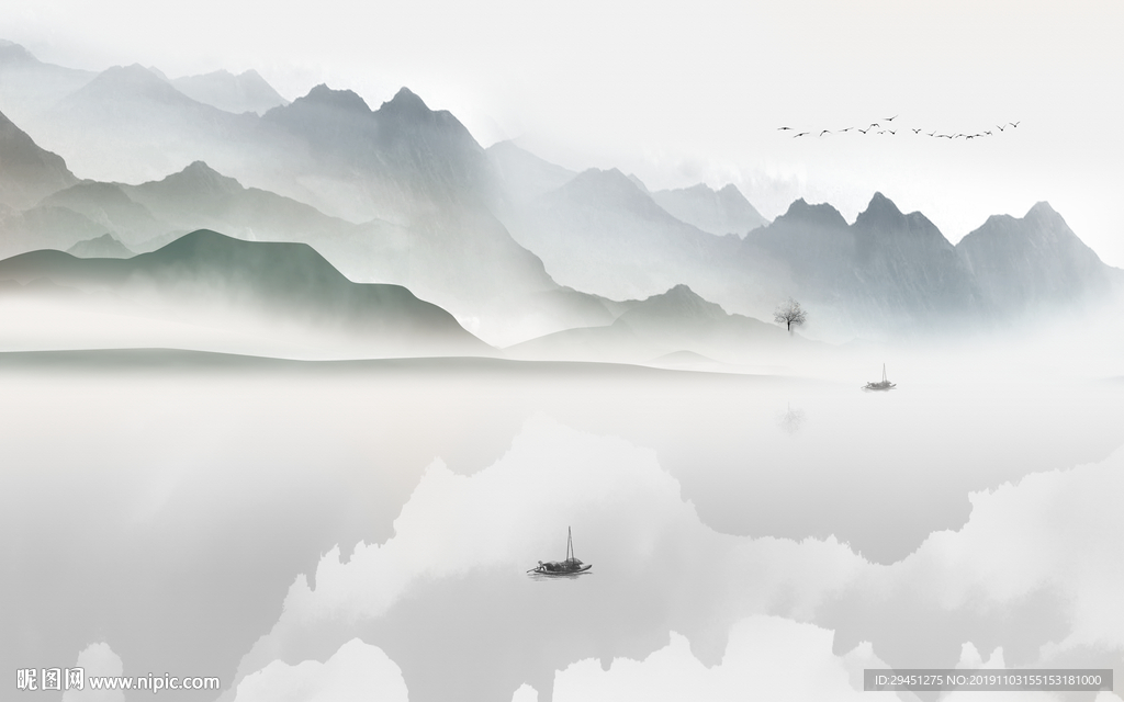 大气奢华意境山水 TIF分层