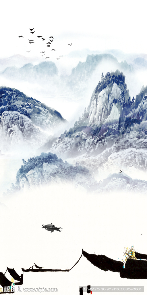 高档 玄关新山水画 TIF分层