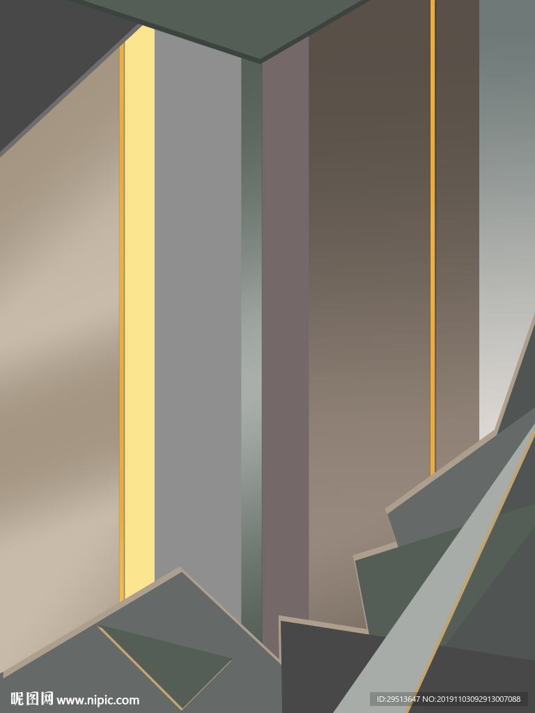 线条色块装饰画