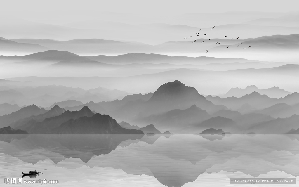 高档 山水新中式画 TIF分层