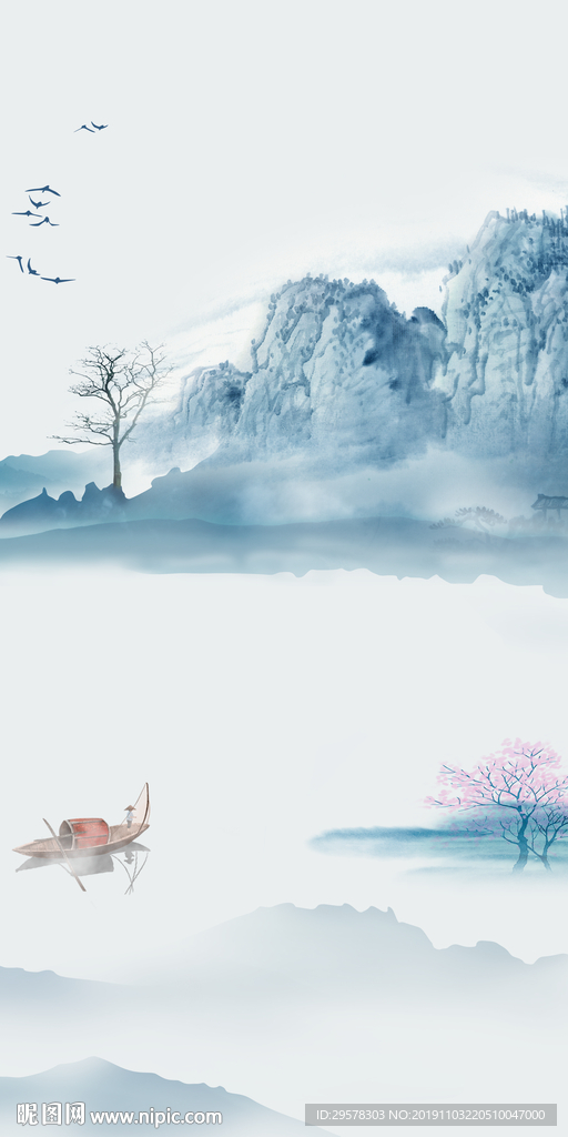 中式山水意境玄关 TIF分层