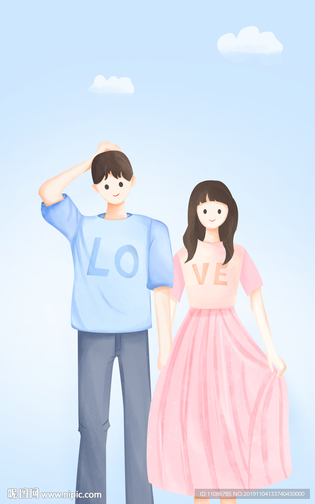 小清新配色风格情侣