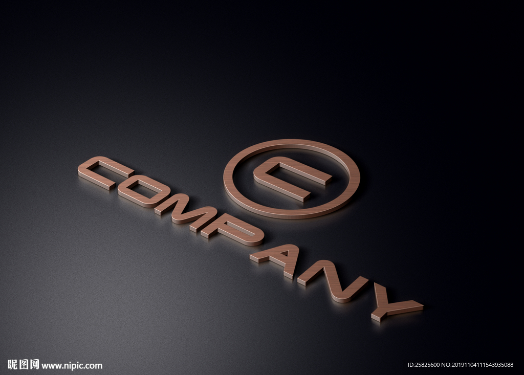 高端金属立体logo贴图样机