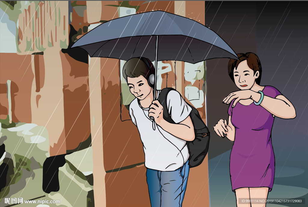 送儿子上学