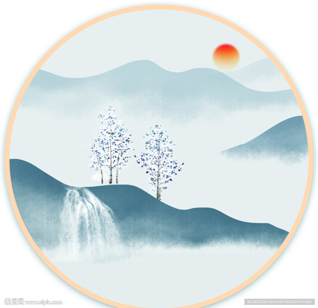 黑白水墨画