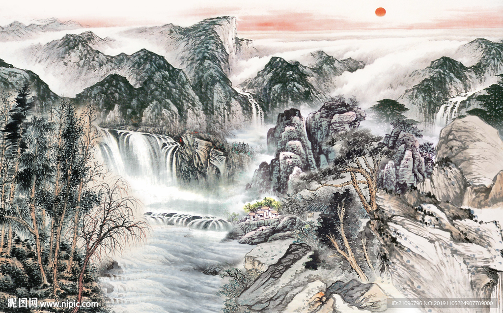 电视背景 山水国画
