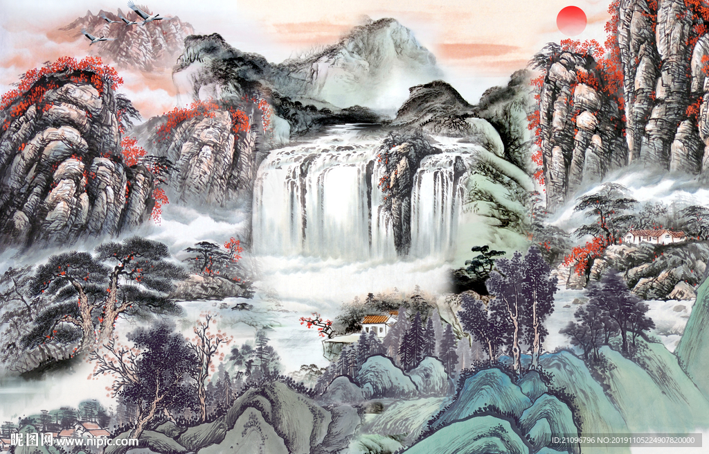 电视背景 山水国画