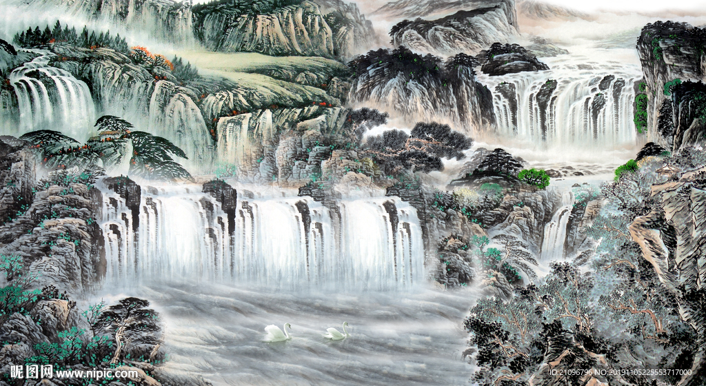 电视背景 山水国画