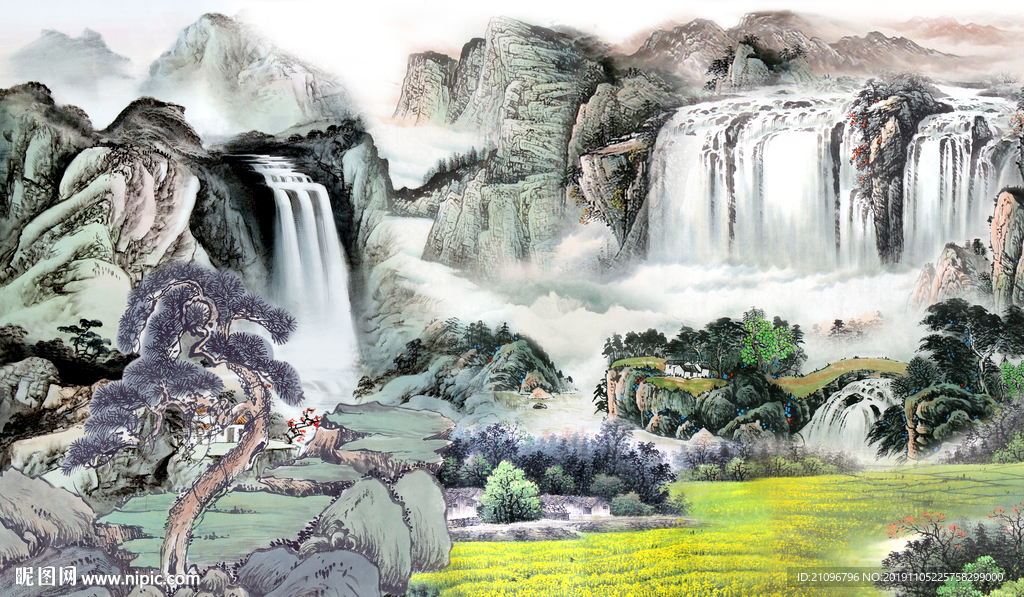 电视背景 山水国画