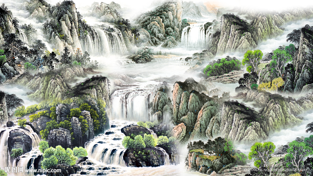 电视背景 山水国画