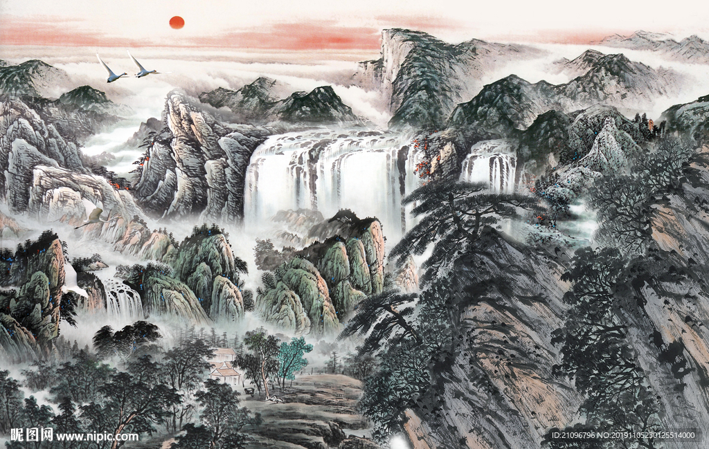 电视背景 山水国画