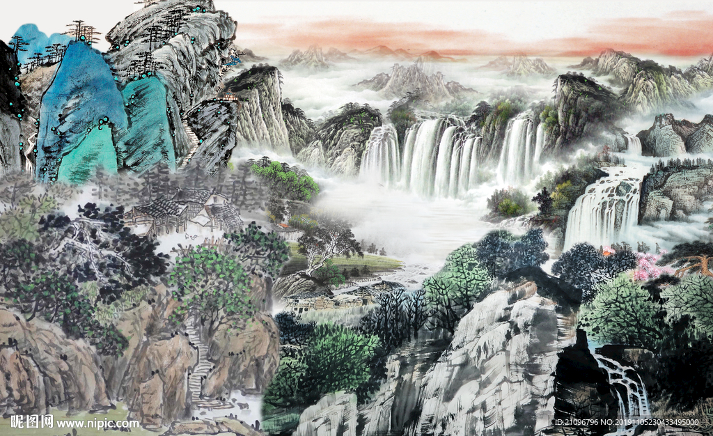 电视背景 山水国画