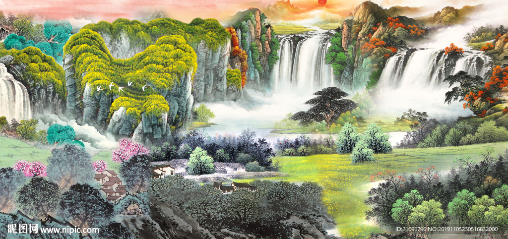 电视背景 山水国画
