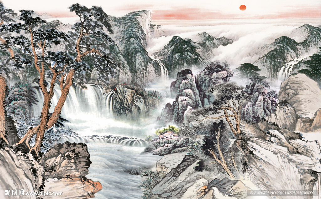 电视背景 山水国画