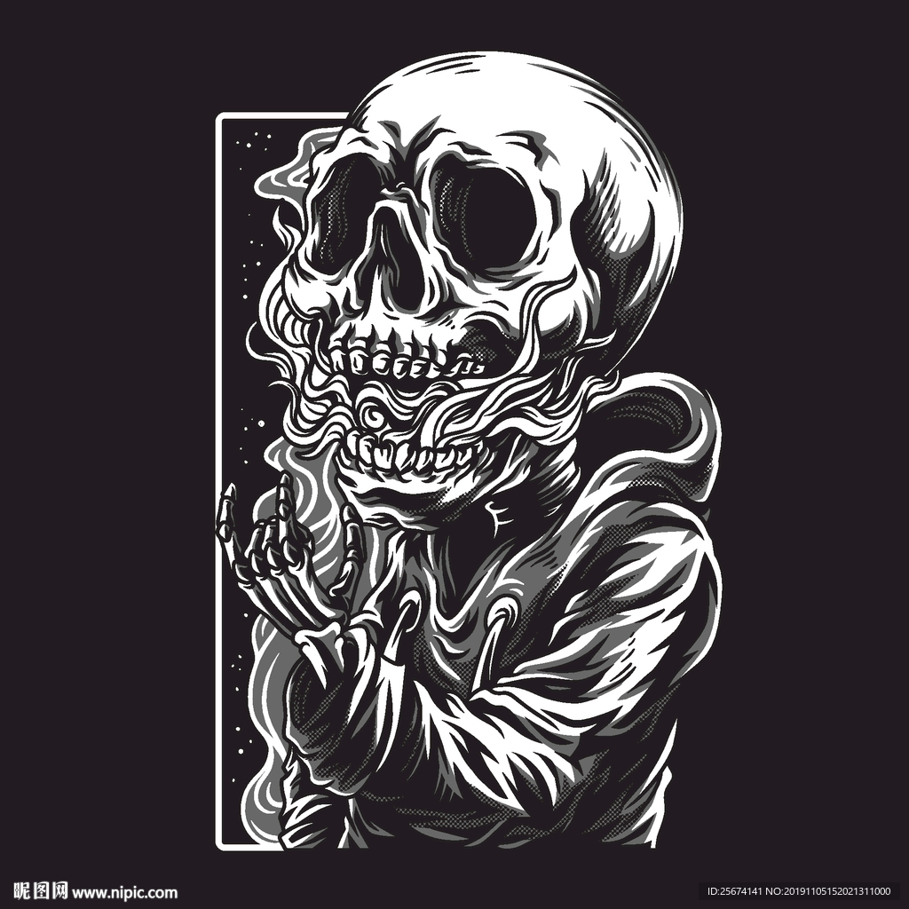 黑色创意创新骷髅海报