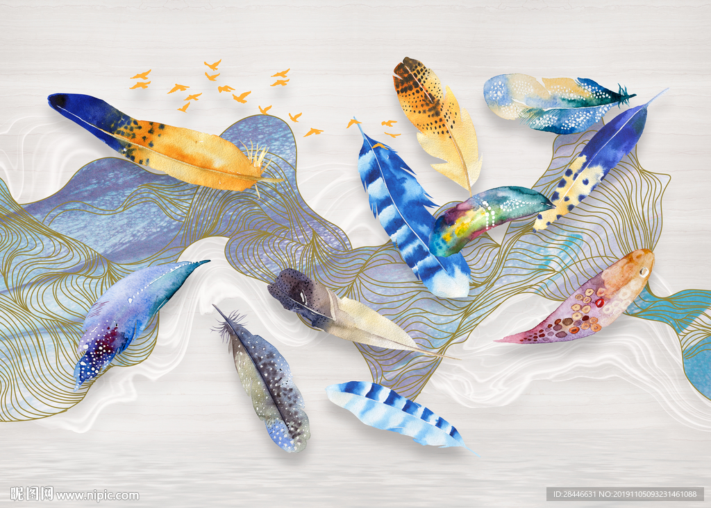 北欧轻奢背景墙